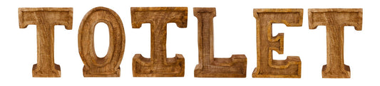 Hand Carved Wooden Embossed Letters Toilet