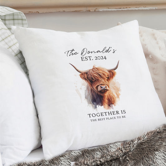 Personalised Highland Cow Cushion