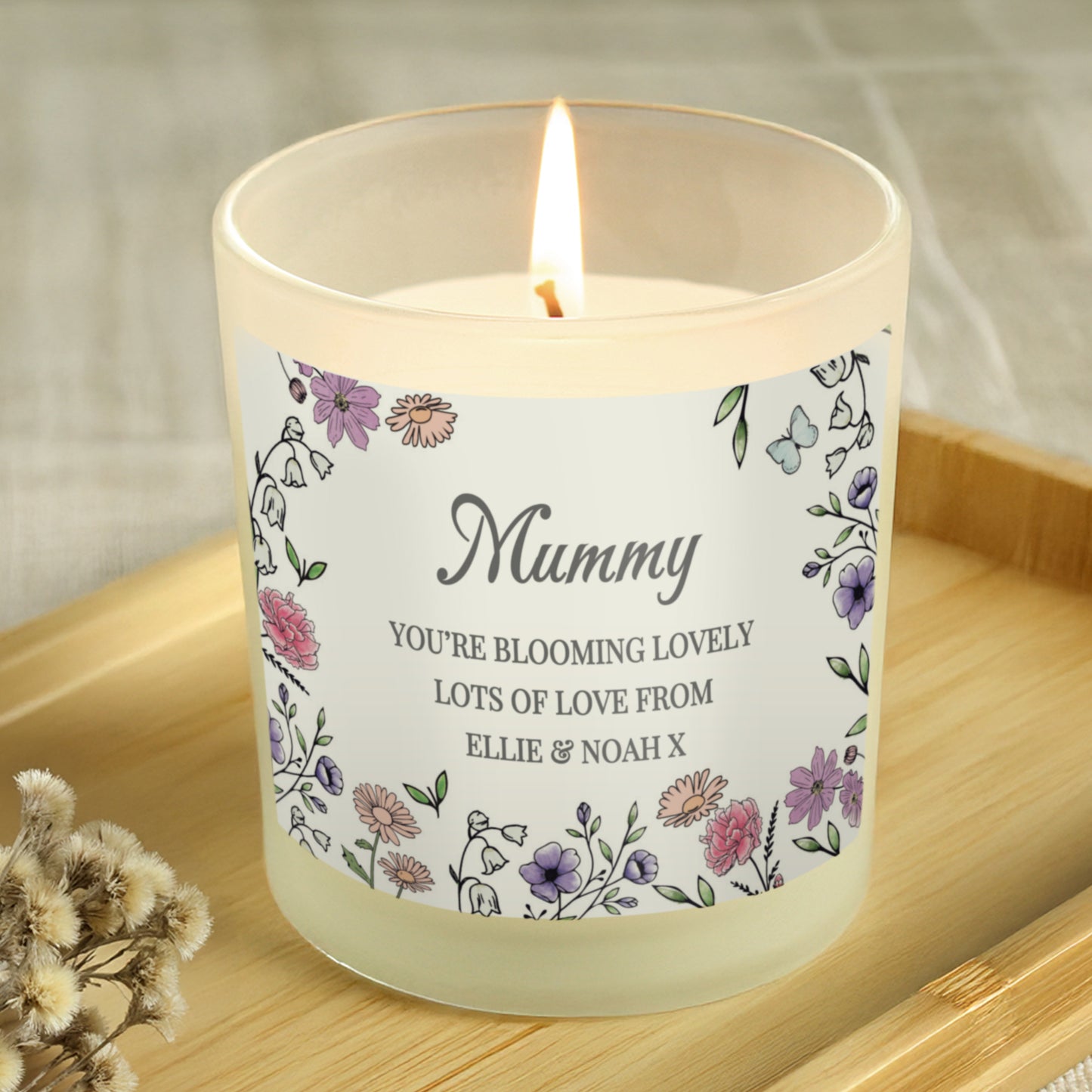 Personalised Wild Flowers Candle Jar