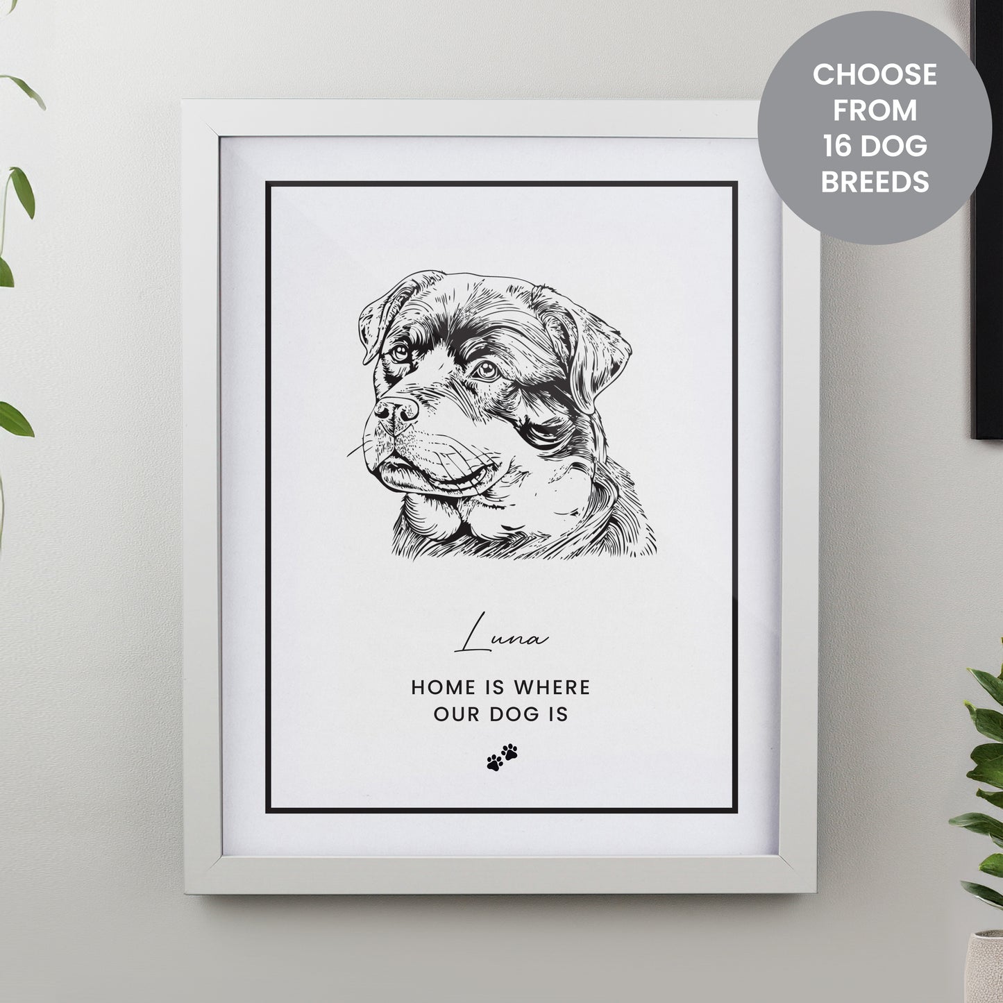 Personalised Dog Breed Framed Print