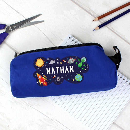 Personalised Space Blue Pencil Case