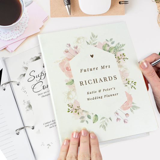 Personalised Floral Watercolour Wedding Planner