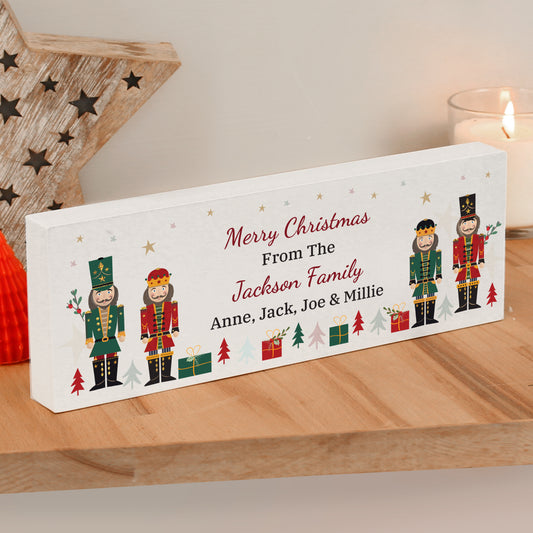 Personalised Christmas Nutcracker Wooden Mantel Ornament