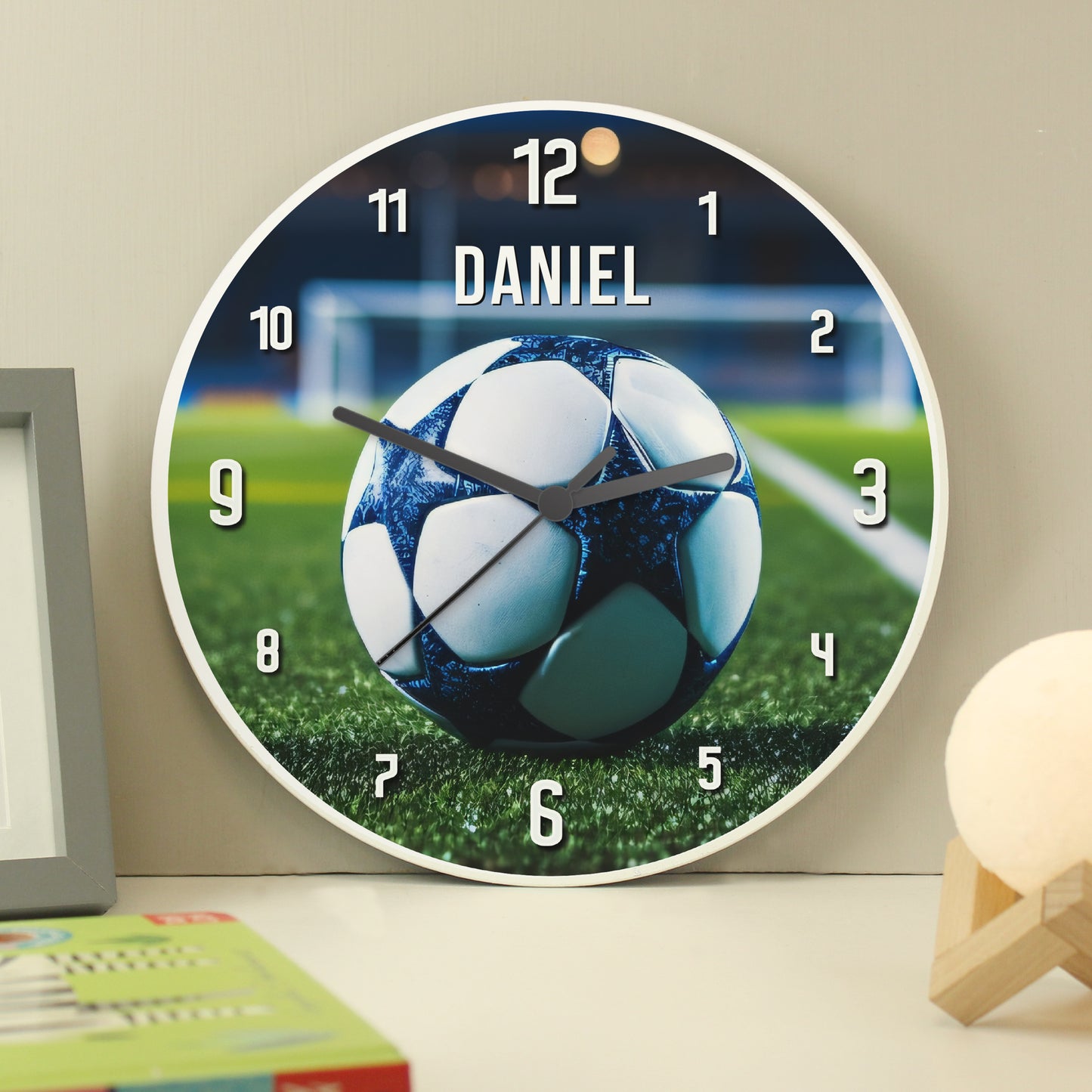 Personalised Football Wooden Childrens' Clock