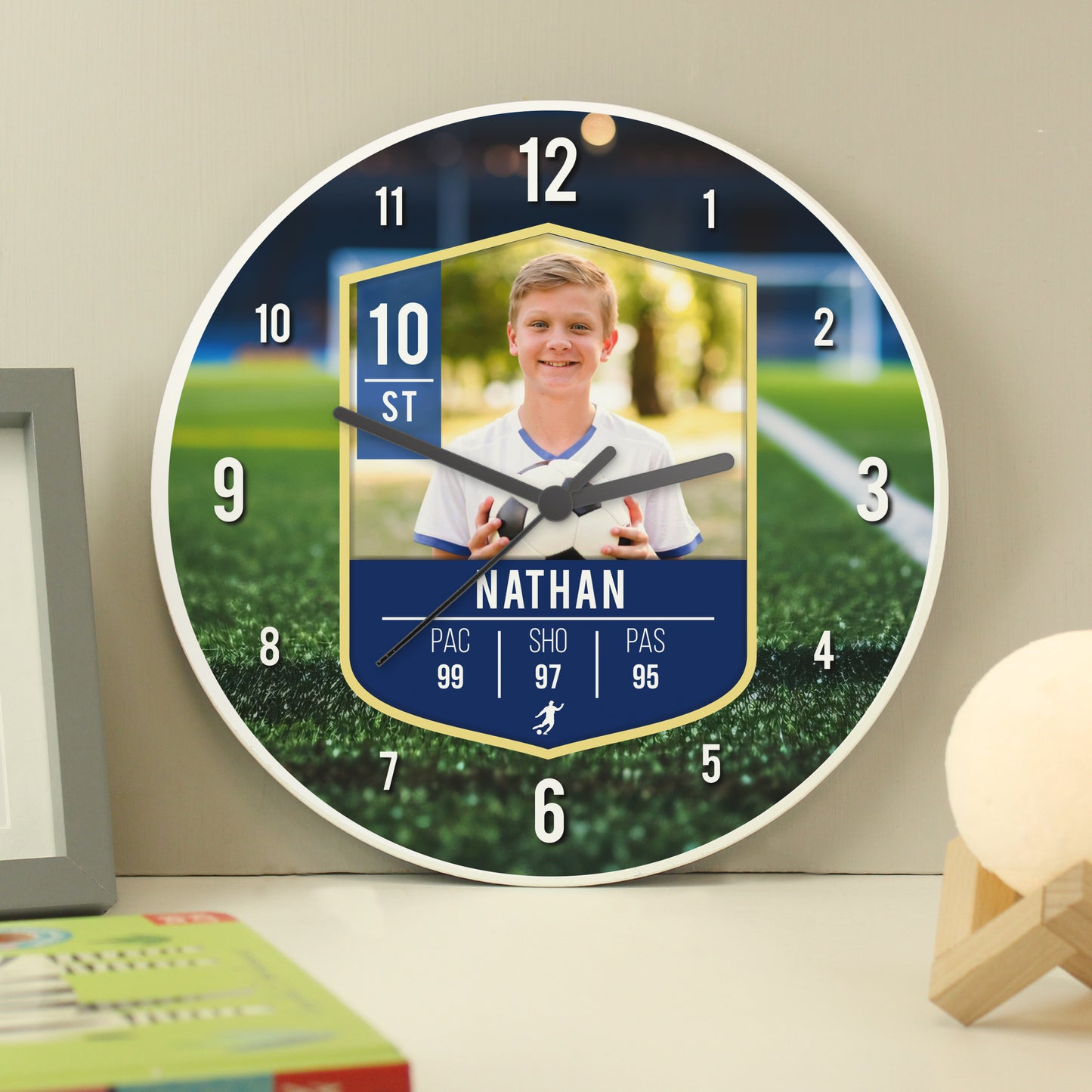 Personalised Football Photo Upload Childrens Clock