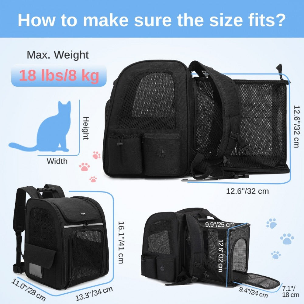 Expandable And Foldable Pet Backpack Carrier