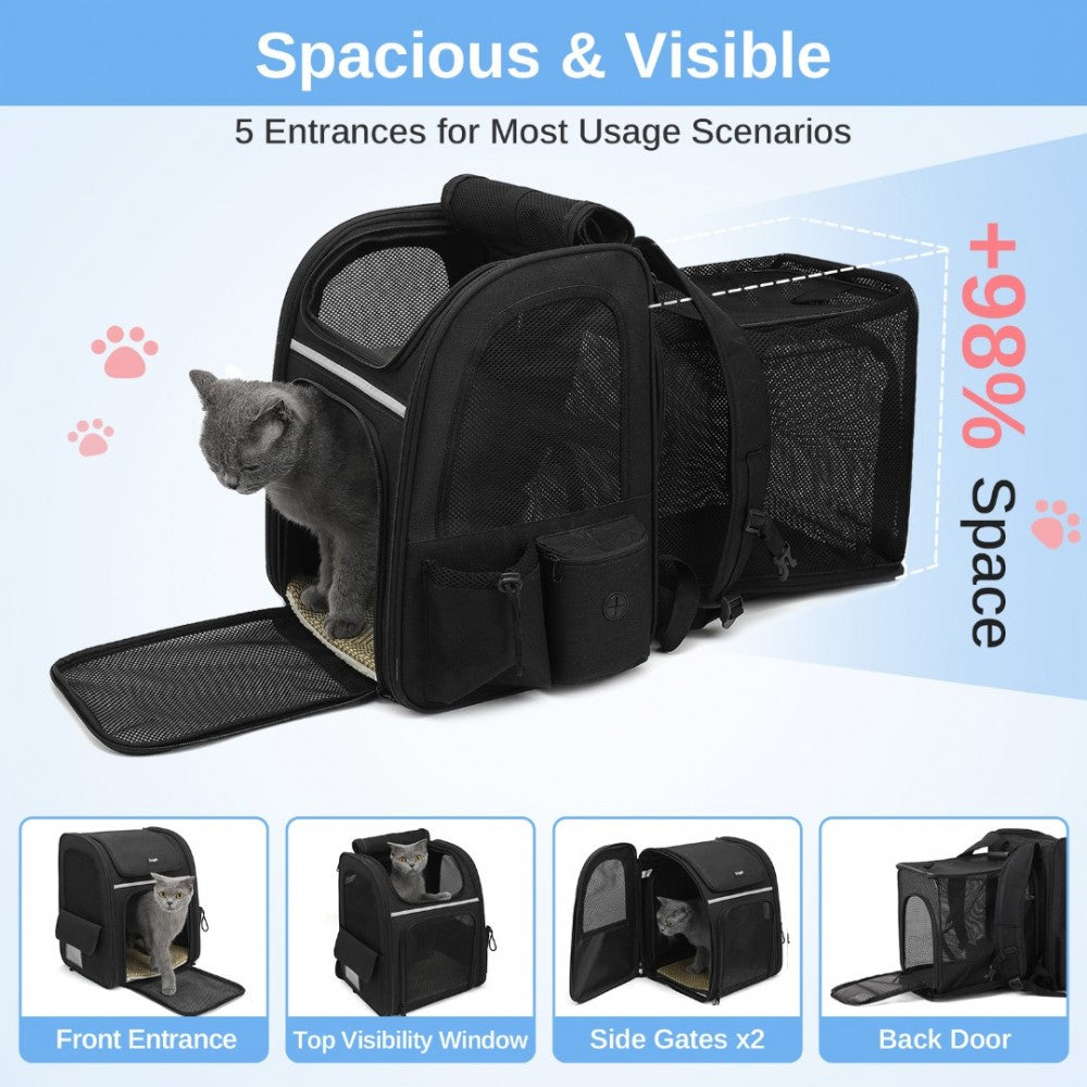 Expandable And Foldable Pet Backpack Carrier