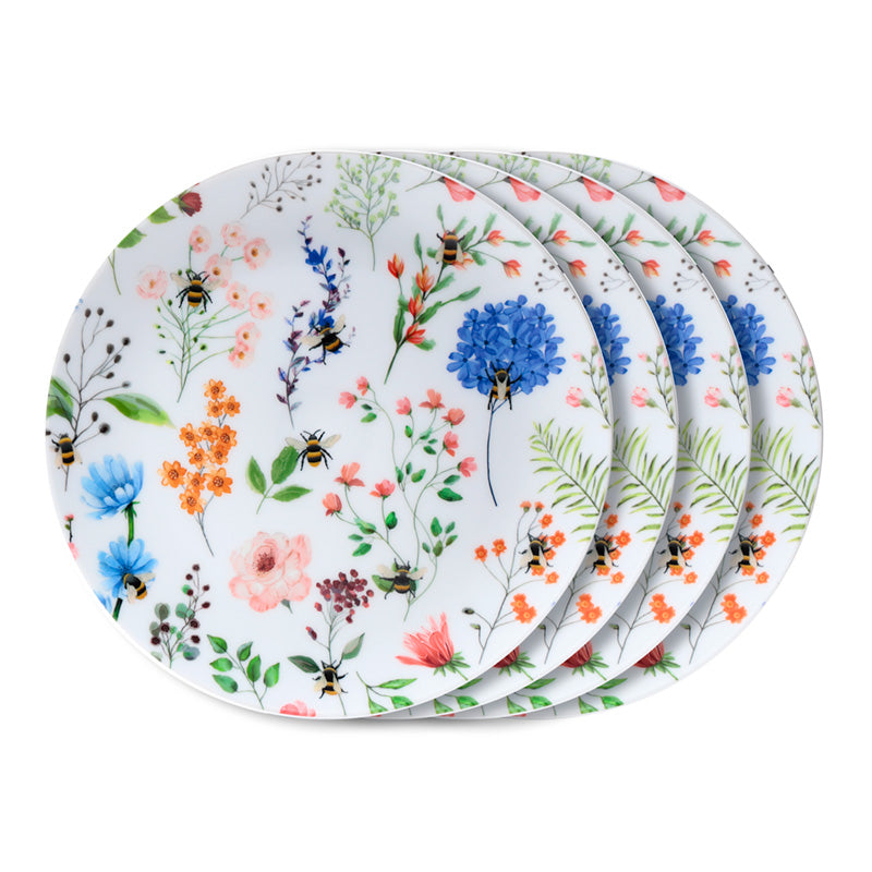 Recycled RPET Set of 4 Picnic Plates - Nectar Meadows