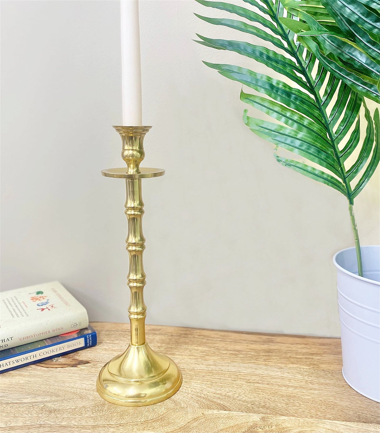 Brass Metal Dinner Candlestick 30cm