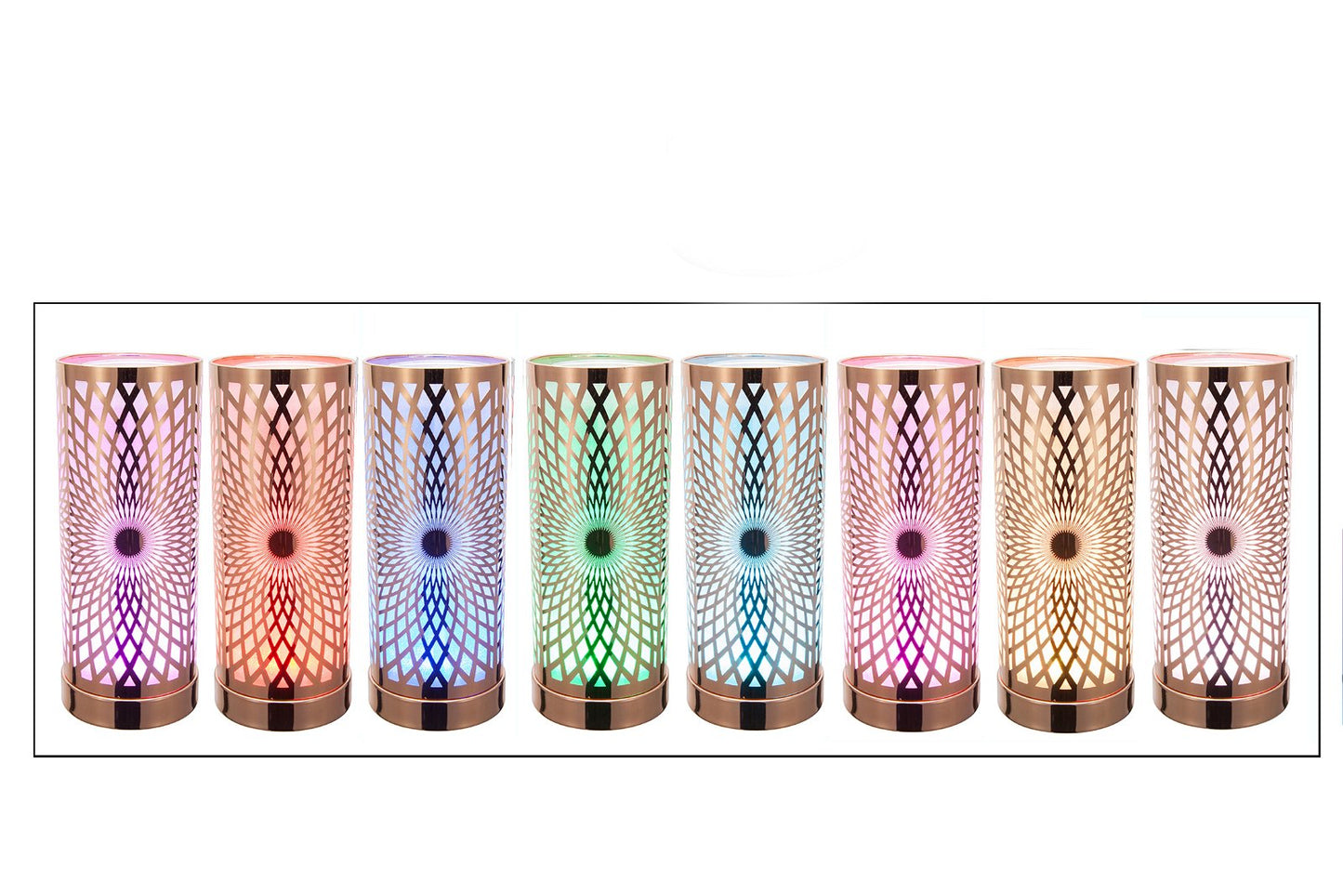 Kaleidoscope Design Colour Changing LED Lamp & Aroma Diffuser in Rose Gold