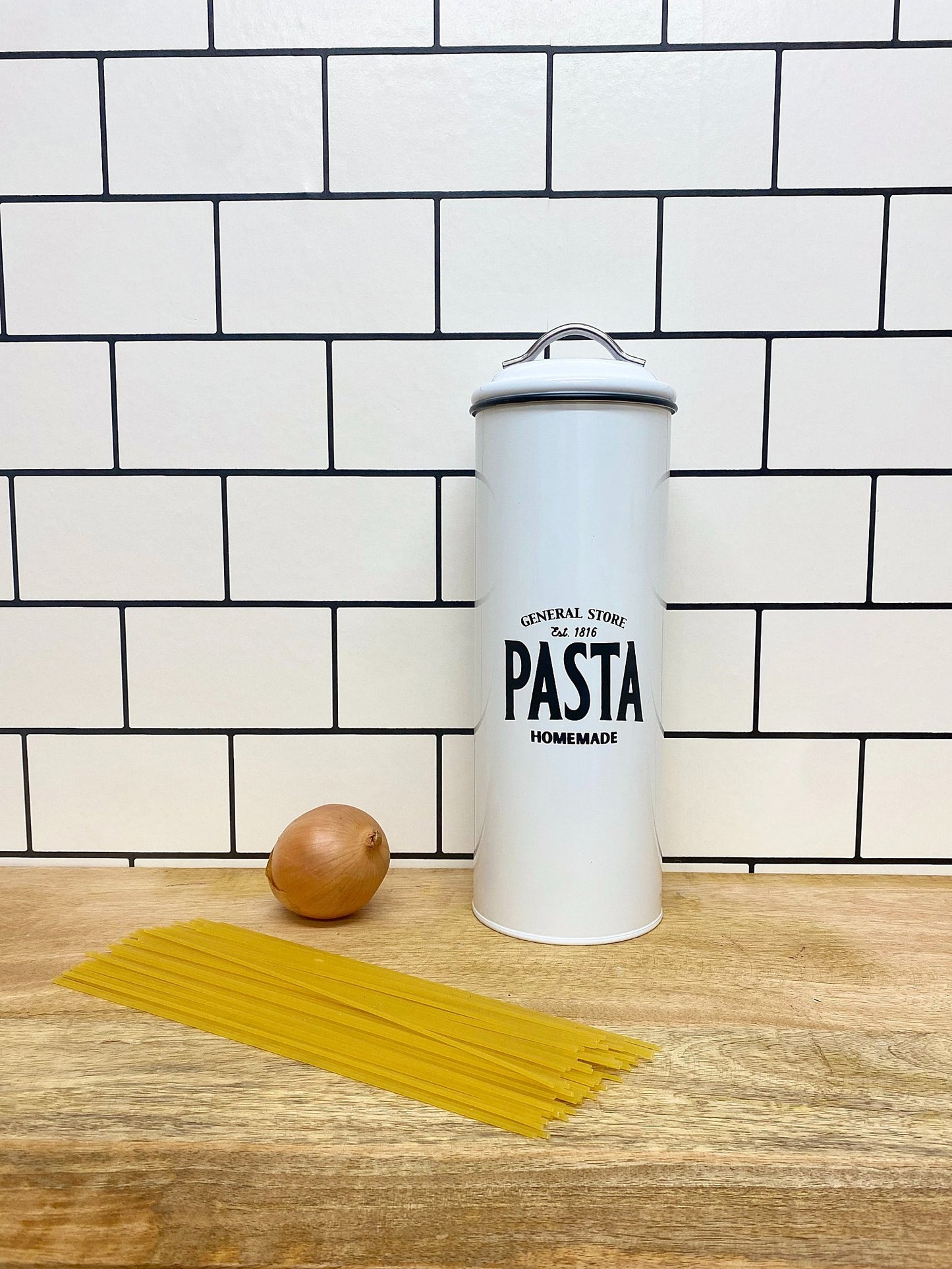 White General Store Pasta Canister