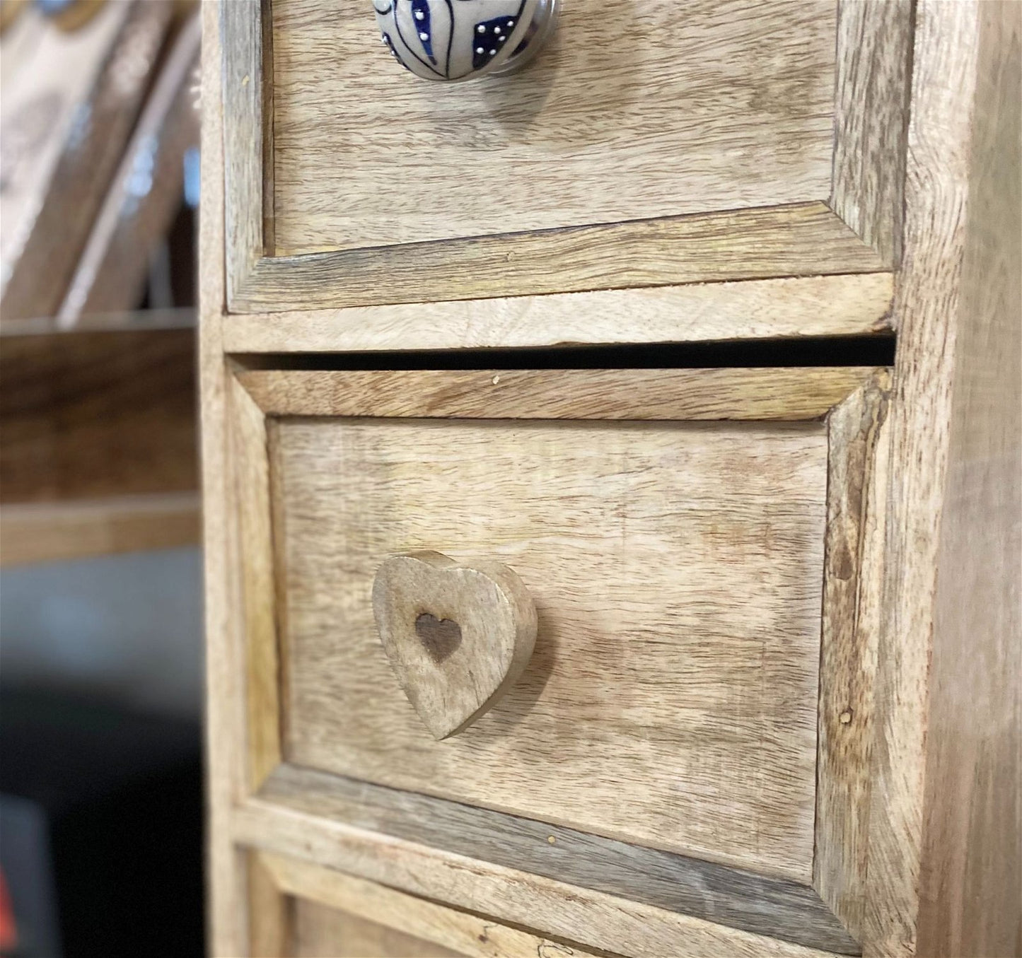 Mango Wood Heart Drawer or Door Knob