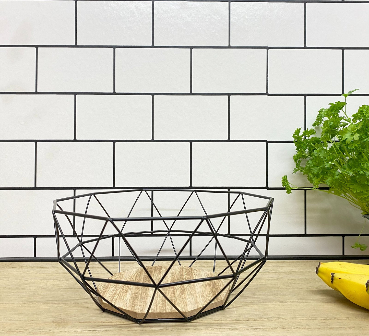 Geometric Black Wire Bowl 26cm