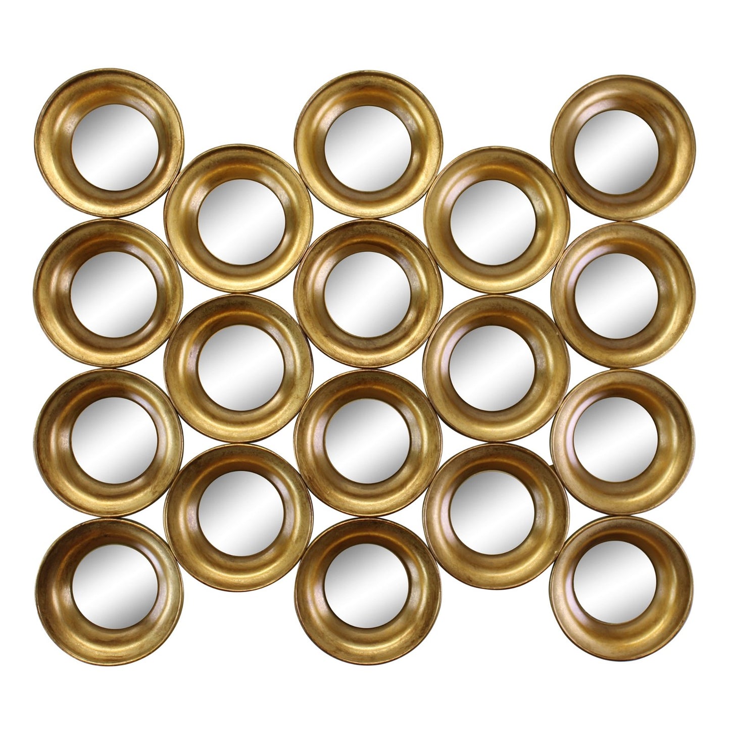 Gold Metal Multi Circle Wall Mirror 76cm.