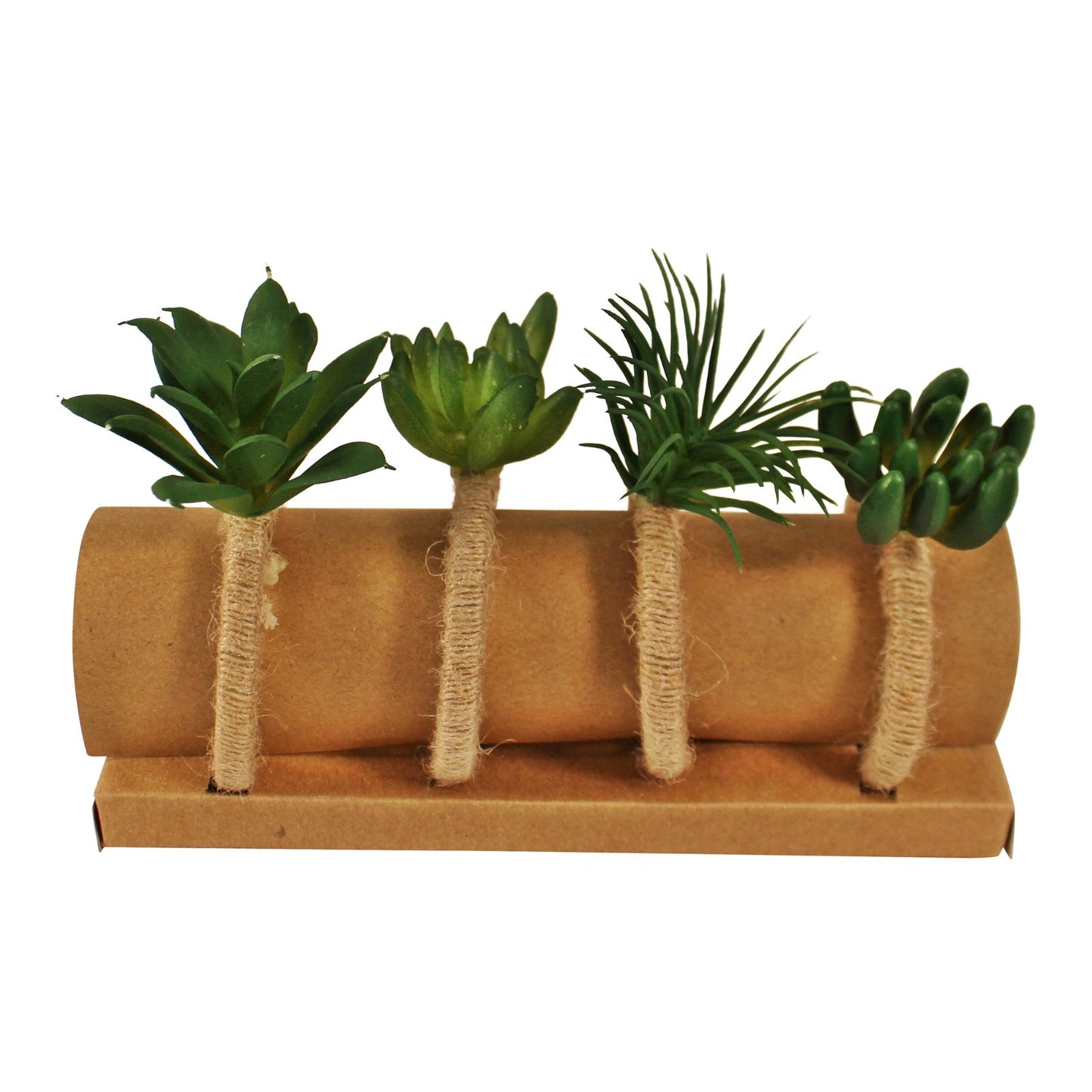 Set of 4 Faux Succulent Design Napkin Rings