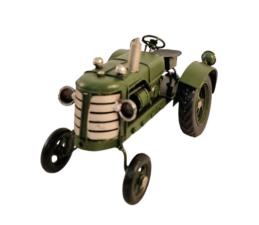 Green Metal Tractor Ornament 17cm