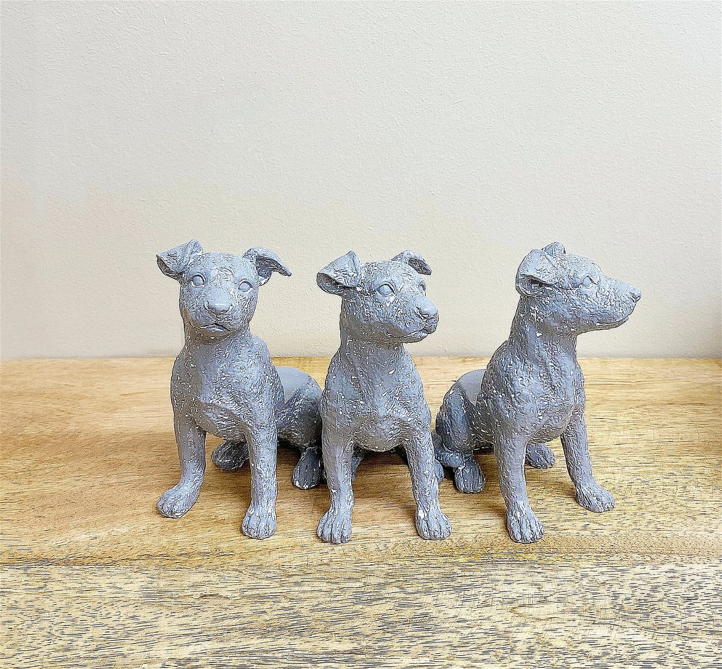 Set of Grey Dog Pot Risers