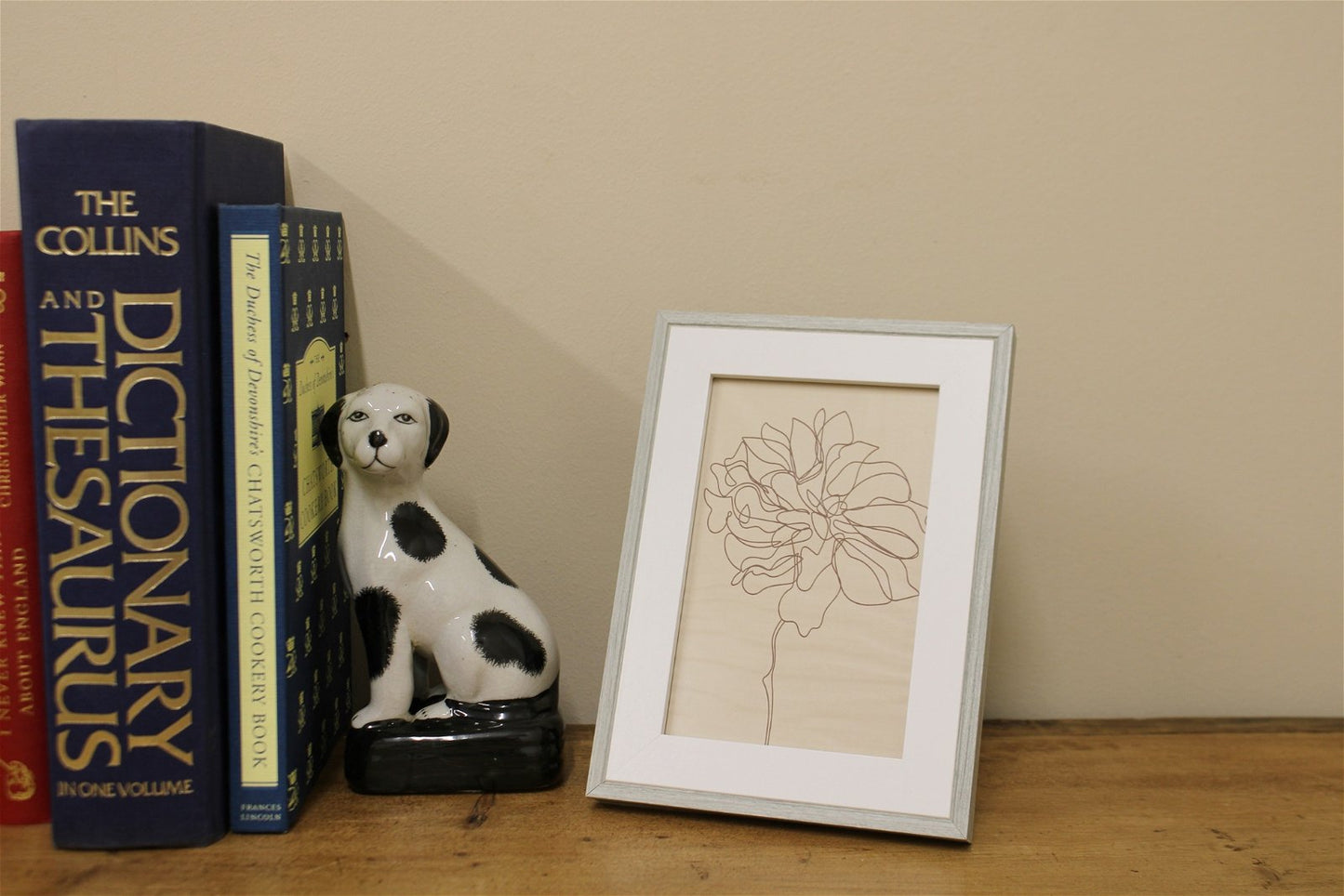 Set of Three Photo Frames with Wood Edge