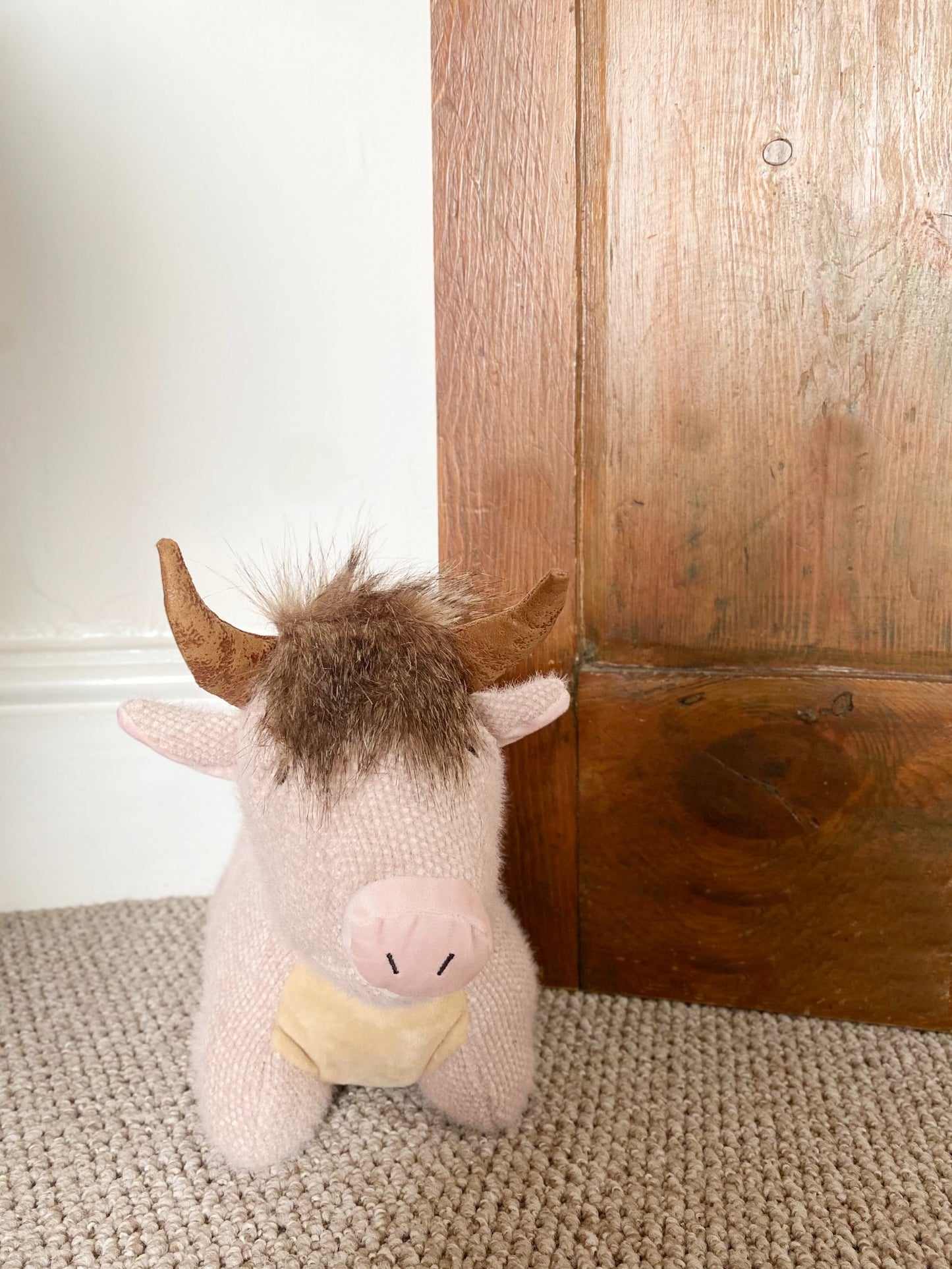 Fabric Angus Cow Doorstop