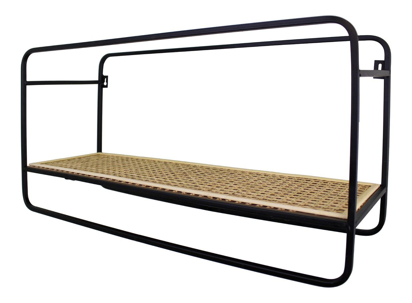 Large Wall Hanging Shelf Unit in Metal Weave Effect