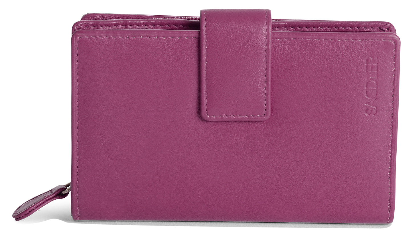 SADDLER GEORGIE Leather Double-Sided Purse - 13 Card Slots, Generous Space for Notes and Coins - RFID Protected