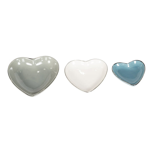 Set of 3 Heart Trinket Dishes