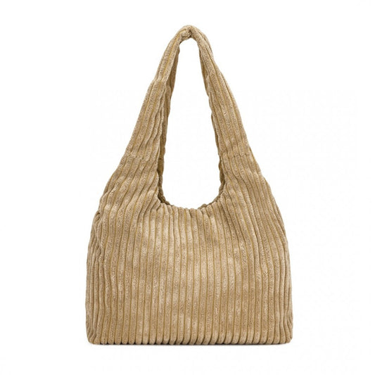 Reversible corduroy shoulder bag