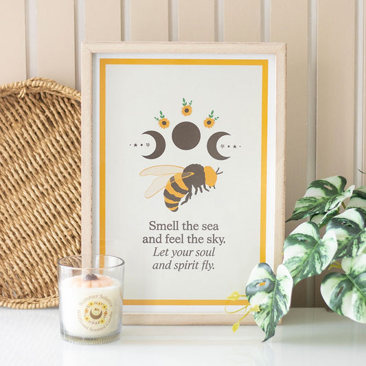 Summer Solstice Bee Framed Wall Art Print