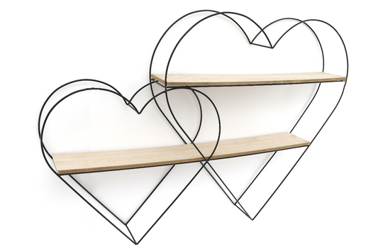 Double Heart Wall Shelf 83cm