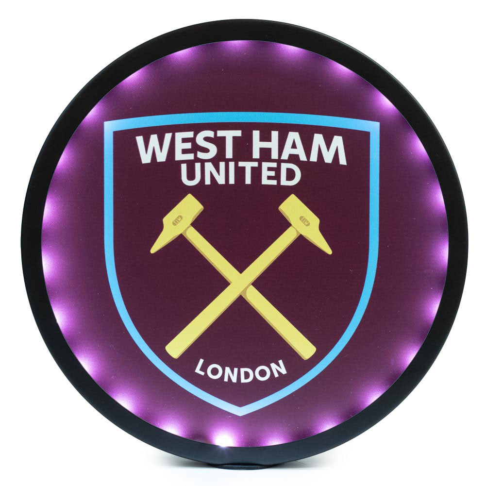 West Ham United FC Metal LED Logo Sign