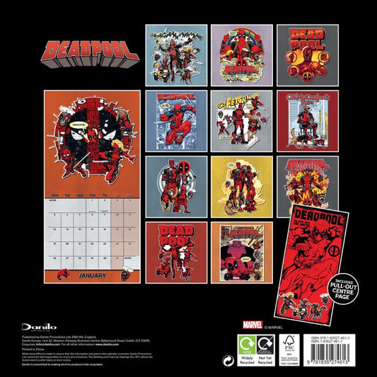 Deadpool Square Calendar 2026