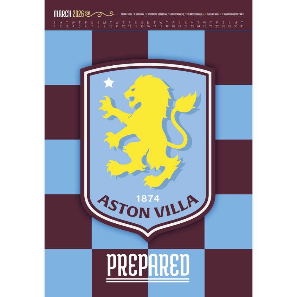 Aston Villa FC Deluxe Calendar 2026