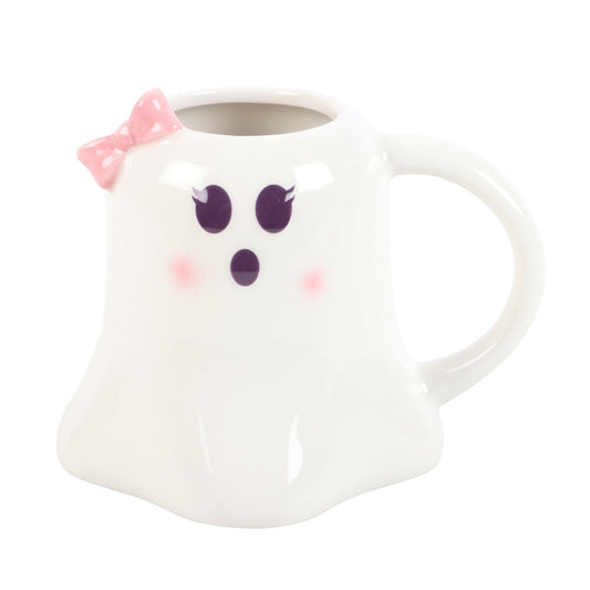 Mrs Boo Ghost Shaped Mug with Bow