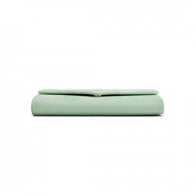Envelope style green evening clutch
