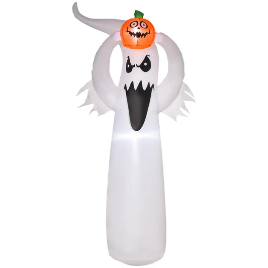 HOMCOM 6FT 1.8m LED Halloween Inflatable Decoration Floating Ghost & Pumpkin