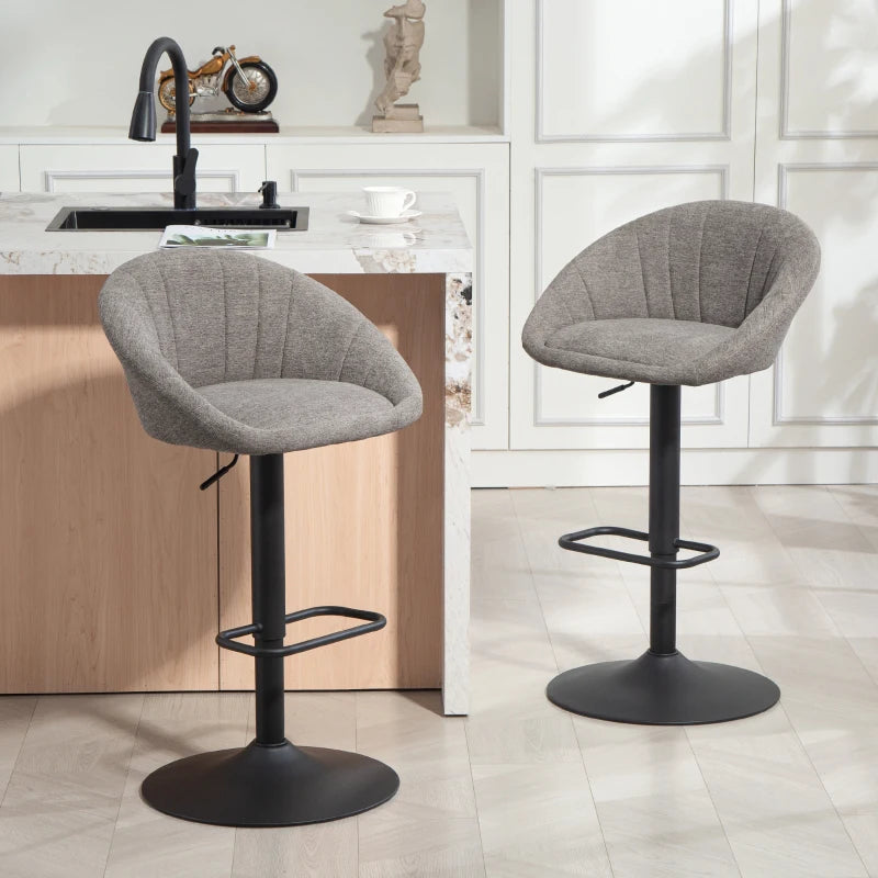 HOMCOM Set of Two Relaxed Tub Bar Stools - Grey – Linda's Lovely Gifts