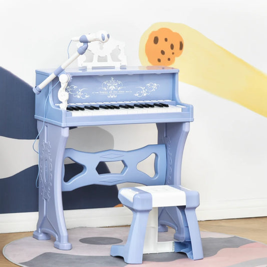 HOMCOM 37 Keys Kids Piano - Blue