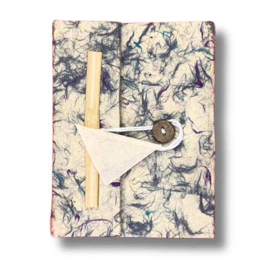 Lrg Lokta Mixed Blue Cotton Notebook (21x15cm) - 45 leafs - inc bookmark