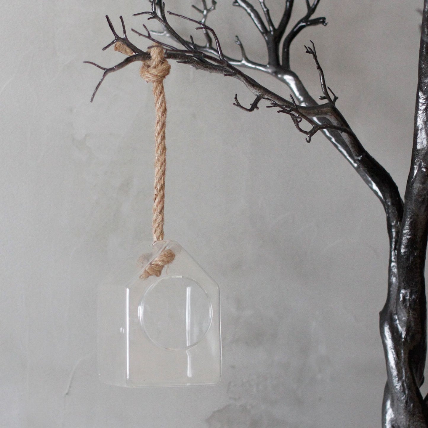 All Glass Terrarium - Hanging House on Rope