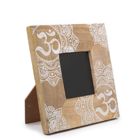 Small Mango Wood Picture Frame (for 10x15cm) 20x20x2cm - Mandala - White