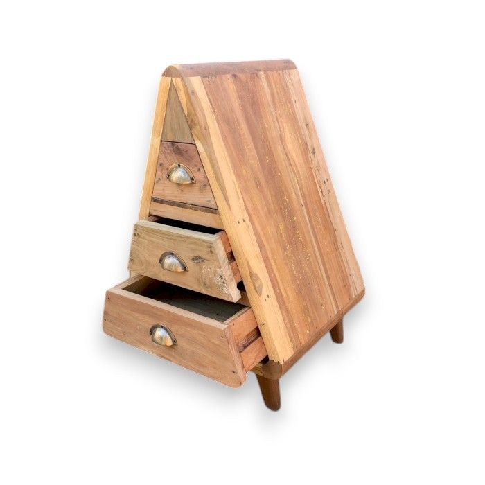 Mr Triangle Decoration Storage 3 Draws - Recycled Wood