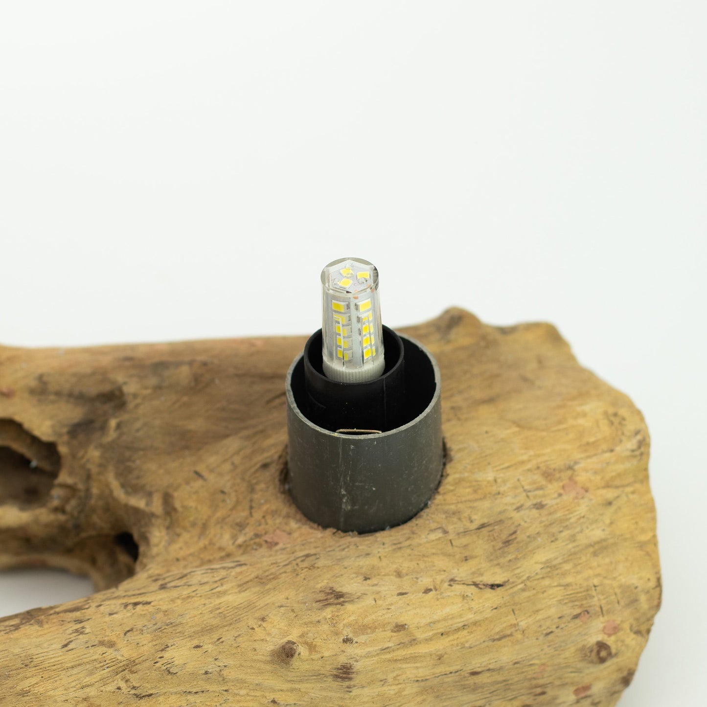 DriftGlow Lamp Crackle Half Moon Shade - Grey