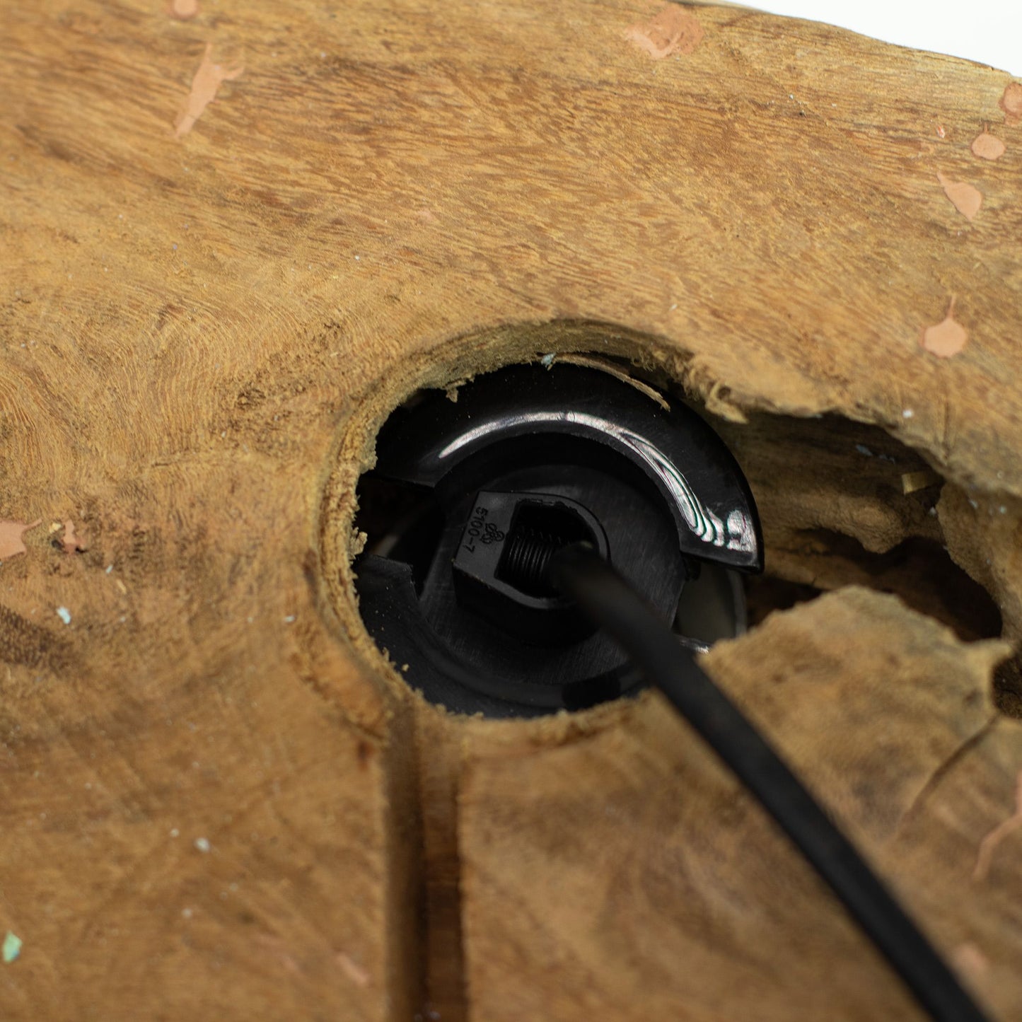 DriftGlow Lamp Crackle Half Moon Shade - Grey