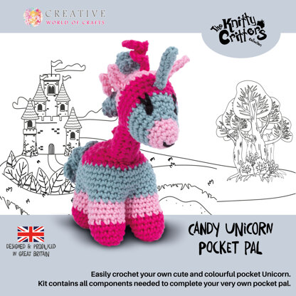 Knitty Critter Pocket Pal - Candy Unicorn