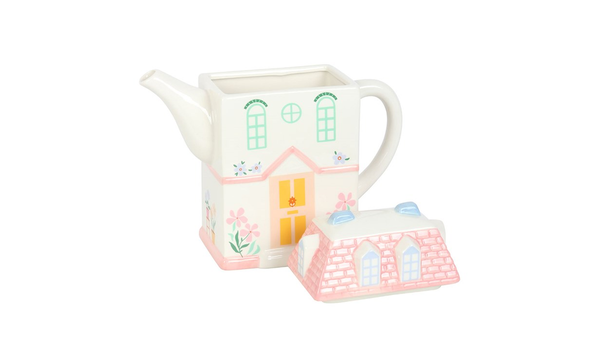 Pastel House Shaped Teapot