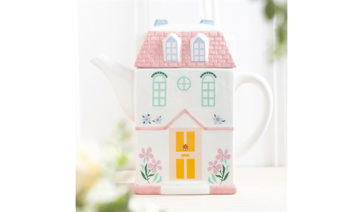 Pastel House Shaped Teapot