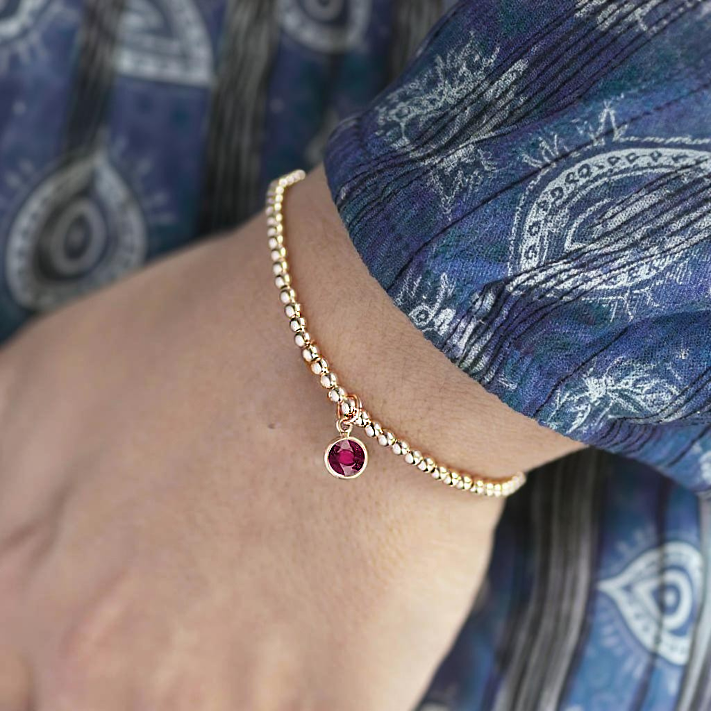 Ruby July Birthstone Bracelet