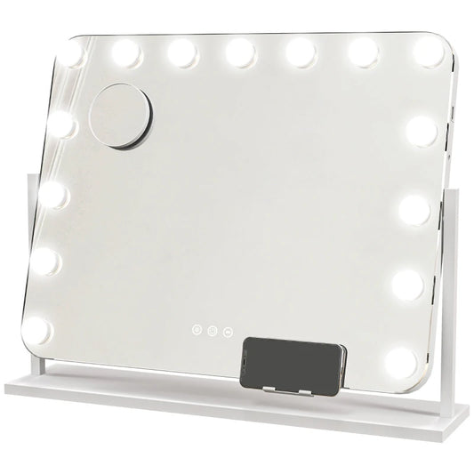 HOMCOM 14 LED bulb Tabletop Makeup Mirror, with Adjustable Settings