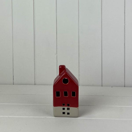 Red Ceramic House Decoration with LED (14.5cm)