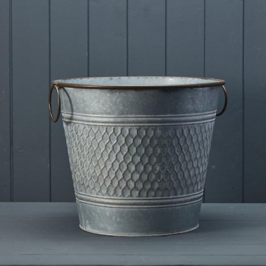 Round Zinc Honeycomb Planter